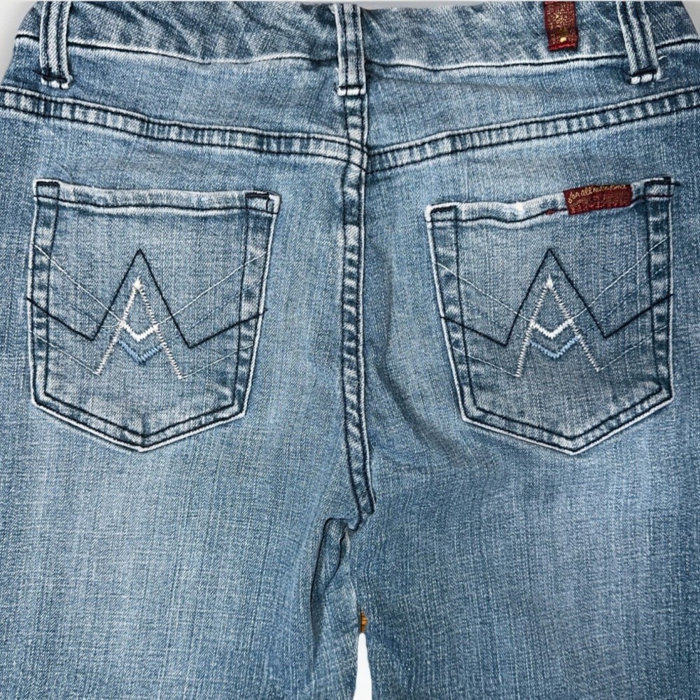7 For All Mankind Women's "A" Pocket Jeans Size 26 Light Wash Stretch